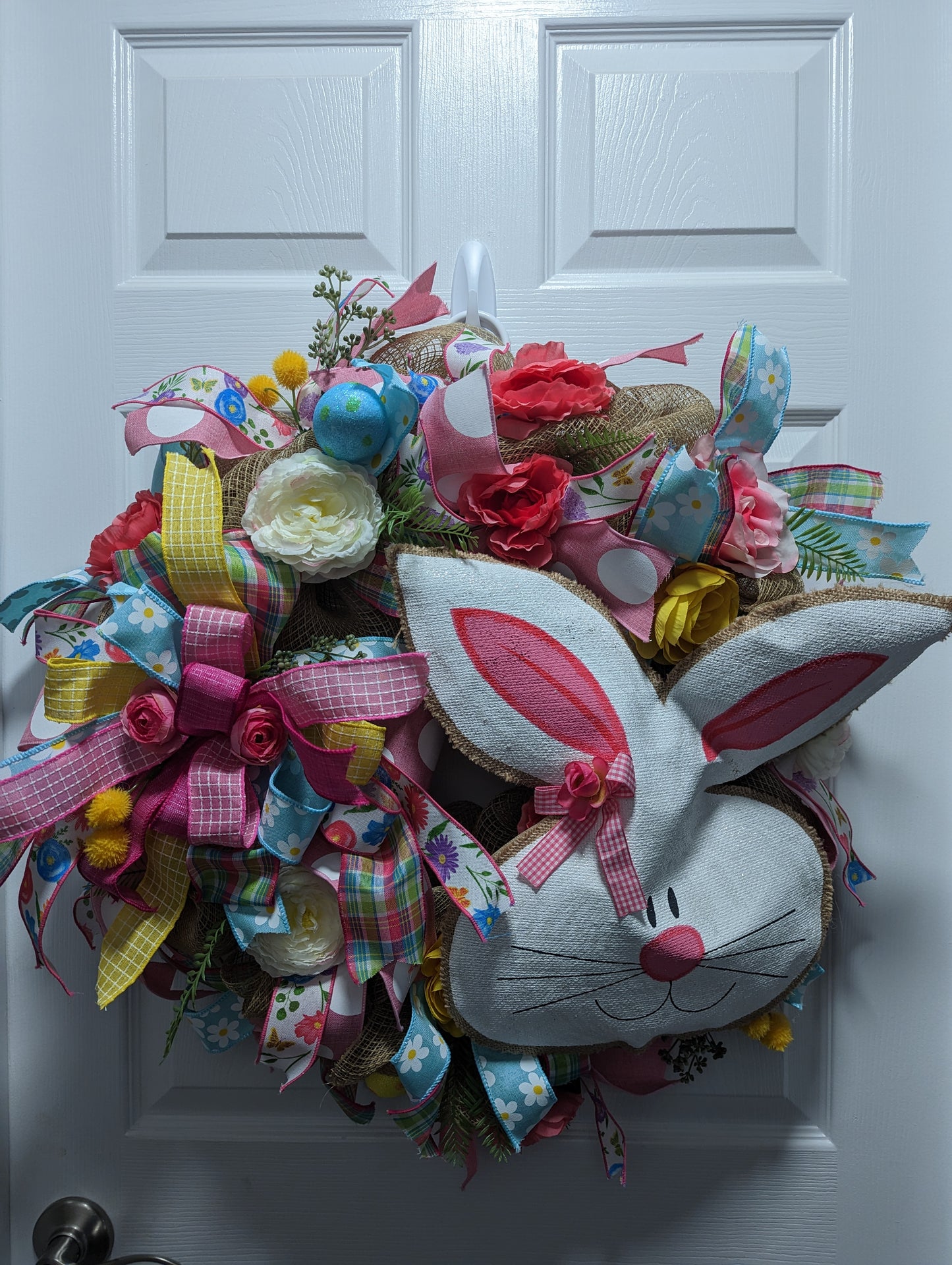 Bunny Wreath with Pink Bow