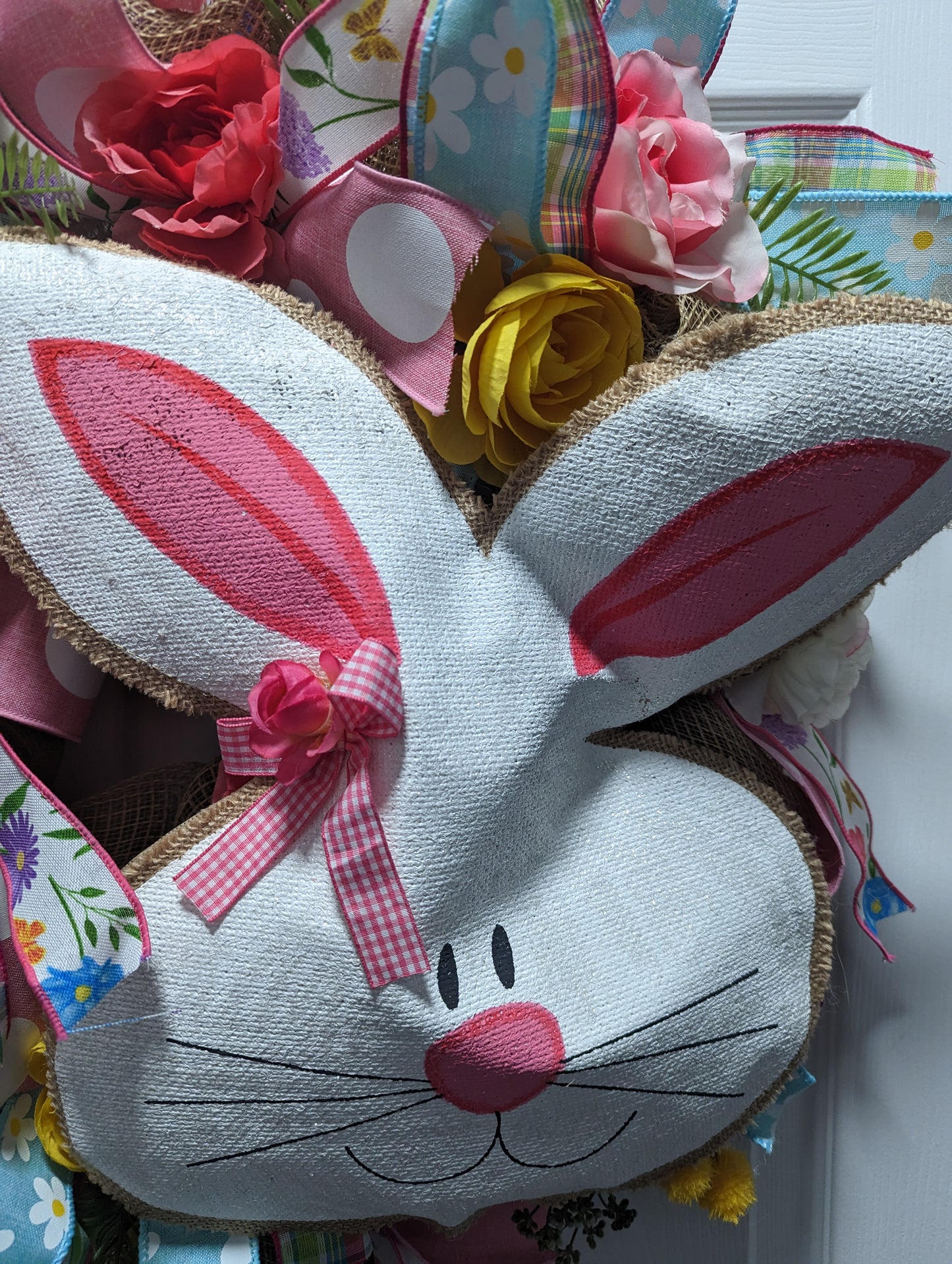 Bunny Wreath with Pink Bow