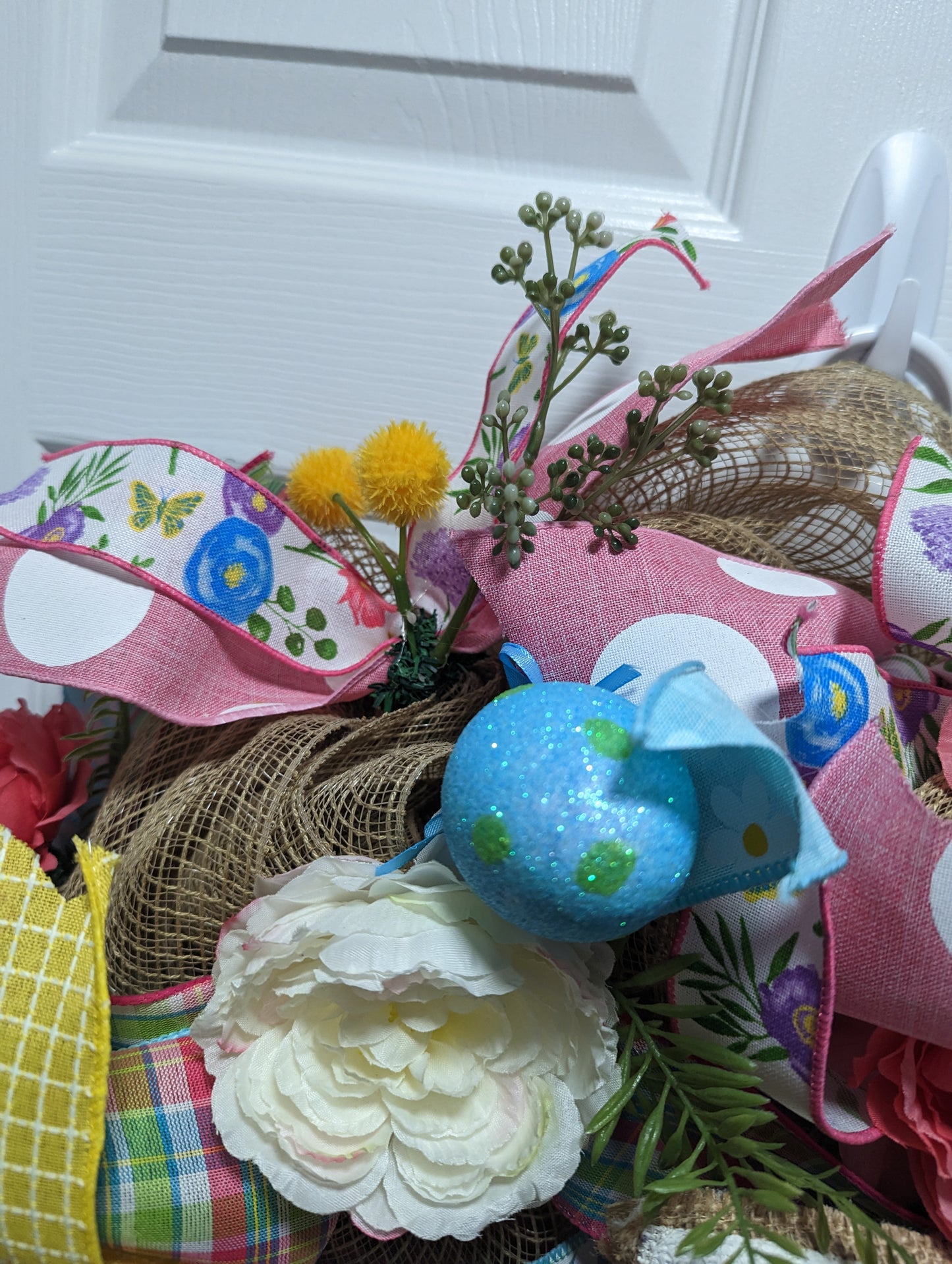 Bunny Wreath with Pink Bow