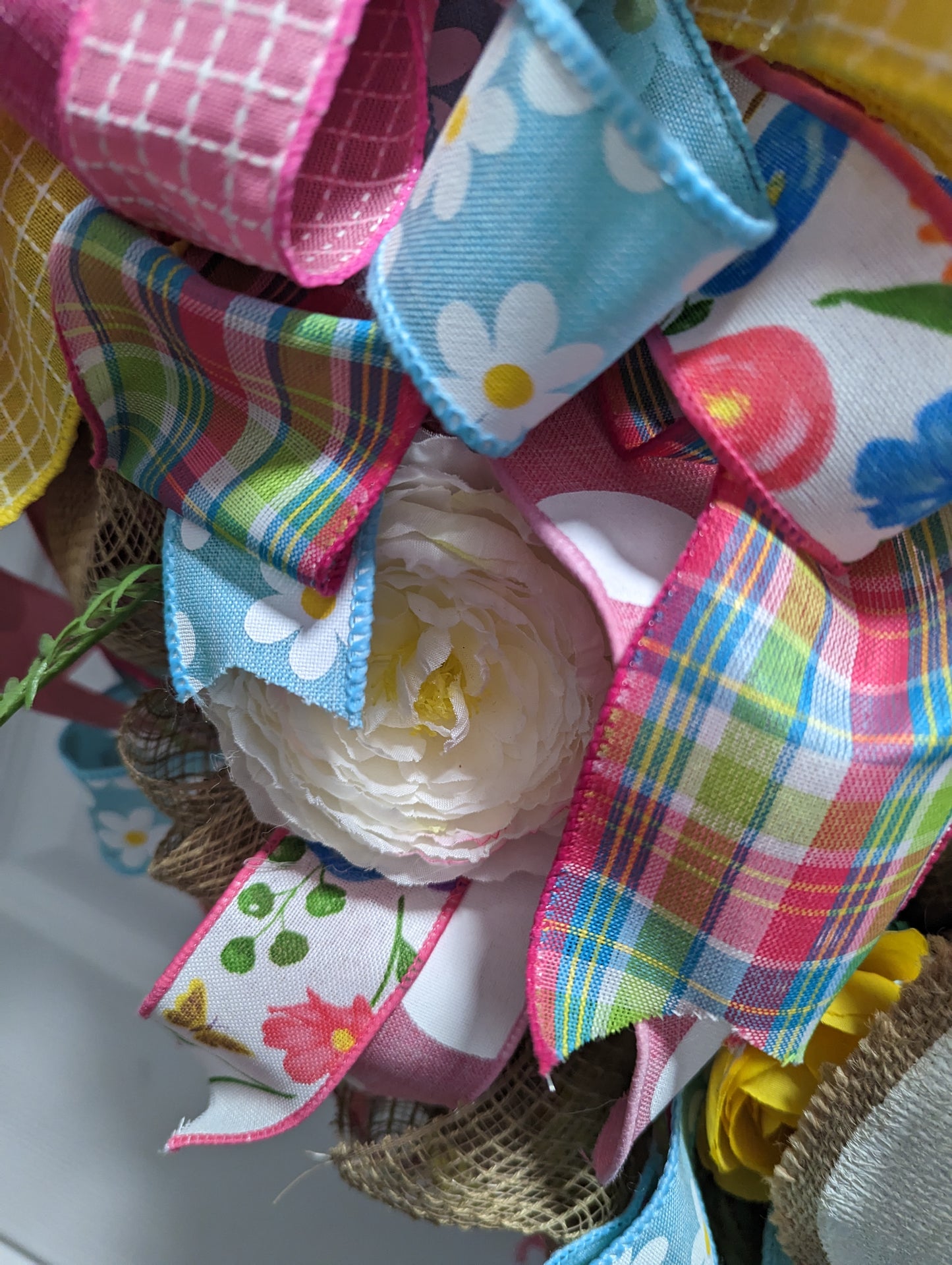 Bunny Wreath with Pink Bow